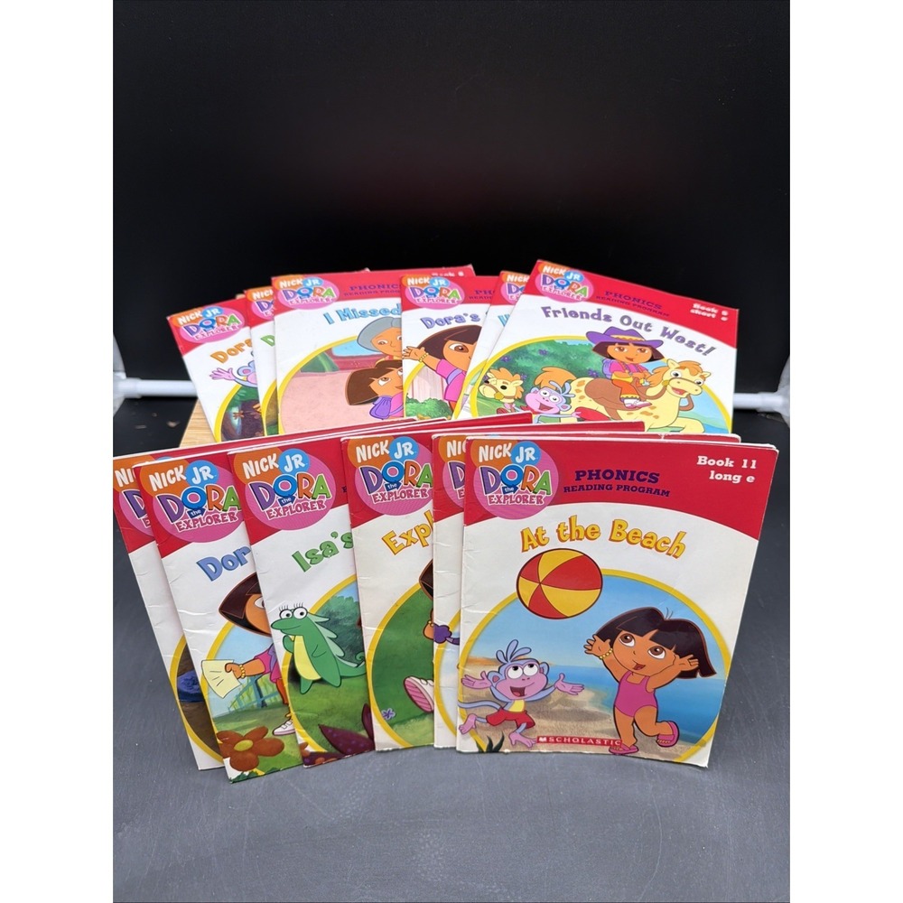 Dora the Explorer Book Lot of 12 Ready to Read Phonics Nick Jr Kids Books